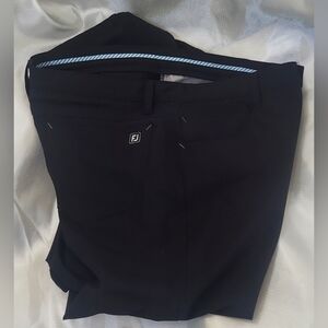 FOOTJOY MEN'S BLACK POLYESTER-SPANDEX ATHLETIC FIT GOLF PANTS SIZE 34 X 30 NWOT